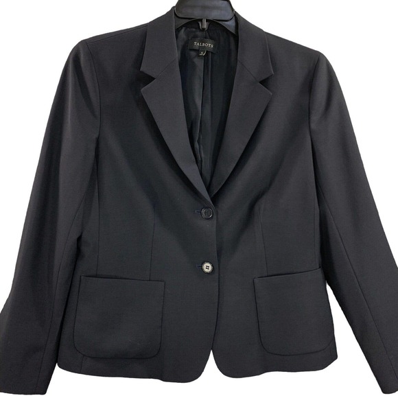 Talbots Jackets & Blazers - Talbots Blazer Blue Lined Button Collar Wool Nylon Business Office